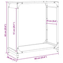 vidaXL fehér hidegen hengerelt acél tűzifatároló 60x28x65 cm