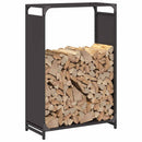vidaXL fekete hidegen hengerelt acél tűzifatároló 60x28x90 cm