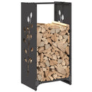 vidaXL fekete hidegen hengerelt acél tűzifatároló 40x30x80 cm