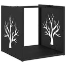 vidaXL fekete hidegen hengerelt acél tűzifatároló 40x40x40 cm