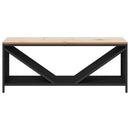 vidaXL fekete tűzifa állvány fa tetővel 100,5x35,5x40 cm