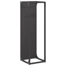 vidaXL fekete hidegen hengerelt acél tűzifatároló 25x25x80 cm