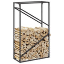 vidaXL fekete hidegen hengerelt acél tűzifatároló 60x25x100 cm