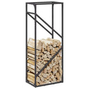 vidaXL fekete hidegen hengerelt acél tűzifatároló 40x25x100 cm