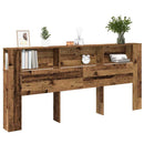 vidaXL Fejhajtó szekrény Öreg fa 220 x 18,5 x 102,5 cm Faanyag