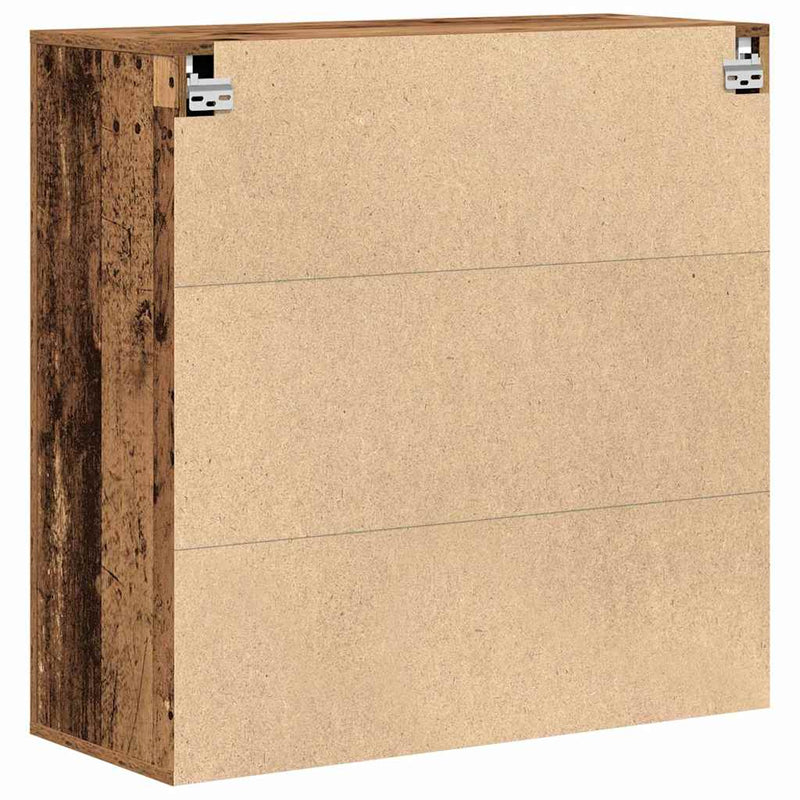 vidaXL Fali Szekrény polcokkal ajtóval Öreg fa 80 x 33 x 80 cm Faanyag