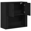 vidaXL Fali Szekrény polcokkal Musta tammi 80 x 33 x 80 cm Faanyag