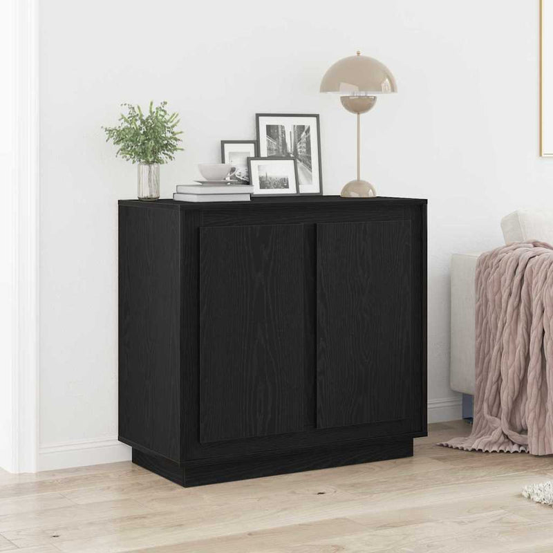 vidaXL Modern Büfé Oldalszekrény Musta tammi 80 x 34 x 75 cm Faanyag
