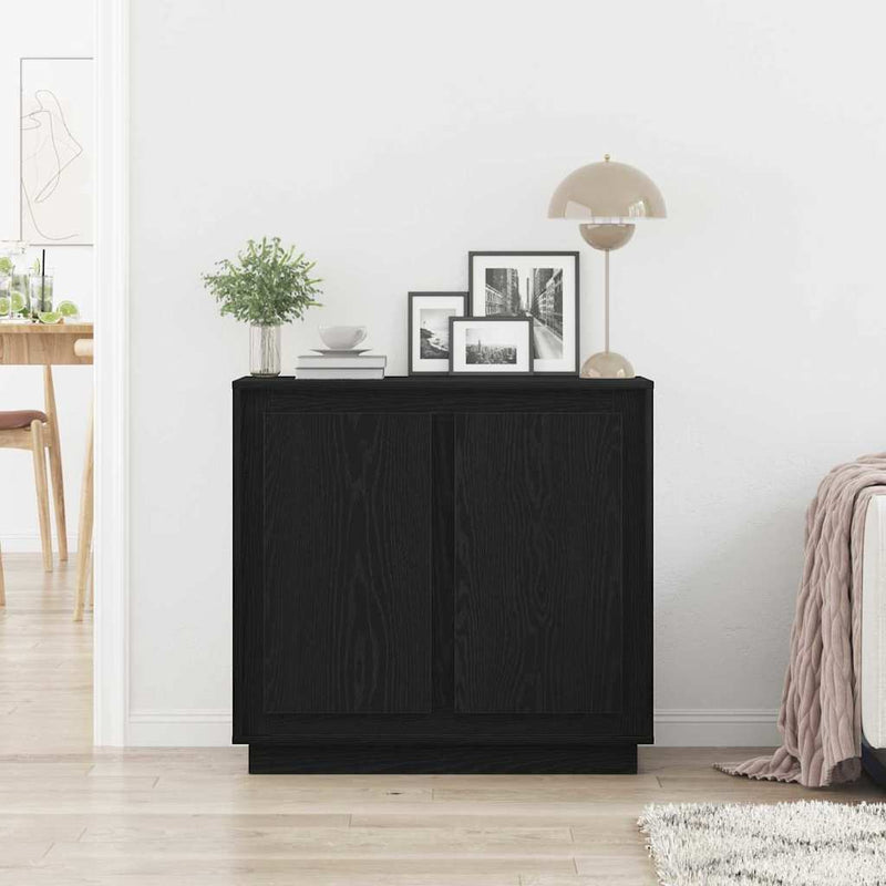 vidaXL Modern Büfé Oldalszekrény Musta tammi 80 x 34 x 75 cm Faanyag