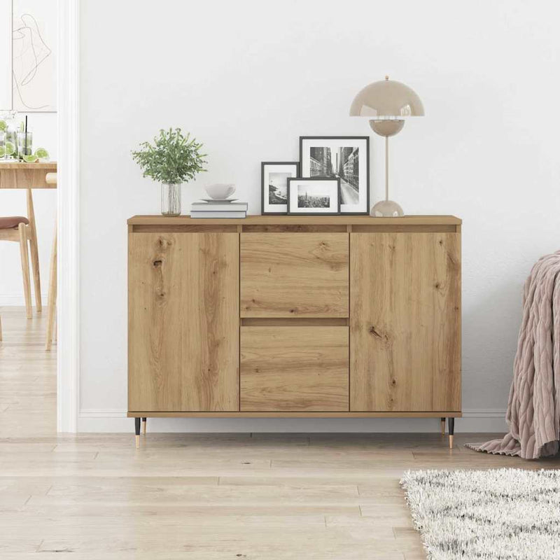 vidaXL Széf fiókkal kézműves tölgy 101.5 x 35 x 70 cm Faanyag