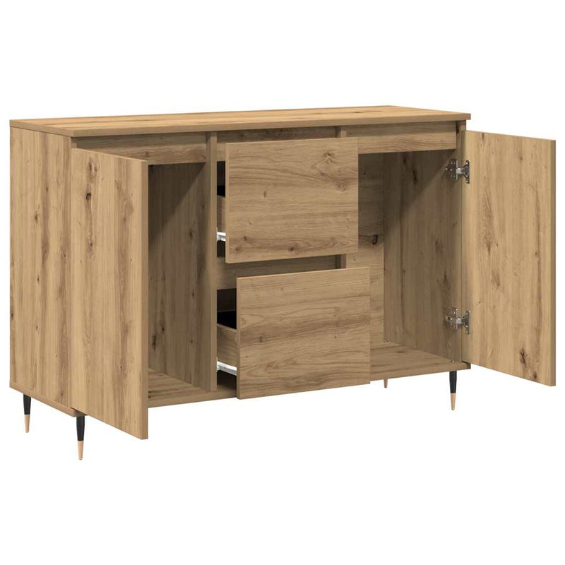 vidaXL Széf fiókkal kézműves tölgy 101.5 x 35 x 70 cm Faanyag