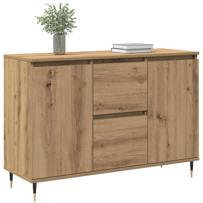 vidaXL Széf fiókkal kézműves tölgy 101.5 x 35 x 70 cm Faanyag