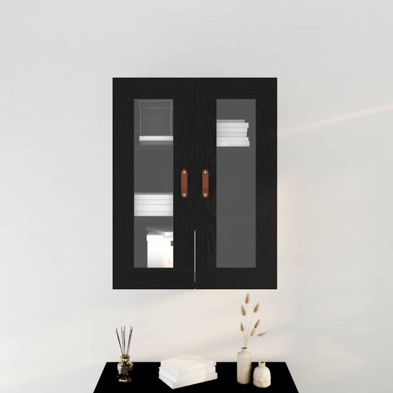 vidaXL Fali szekrény Musta tammi 69.5 x 34 x 90 cm Faanyag