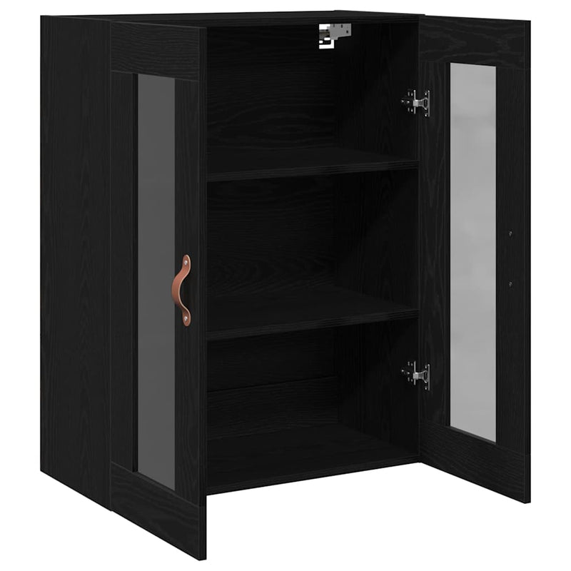 vidaXL Fali szekrény Musta tammi 69.5 x 34 x 90 cm Faanyag