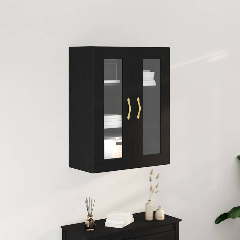 vidaXL Fali szekrény Musta tammi 69.5 x 34 x 90 cm Faanyag