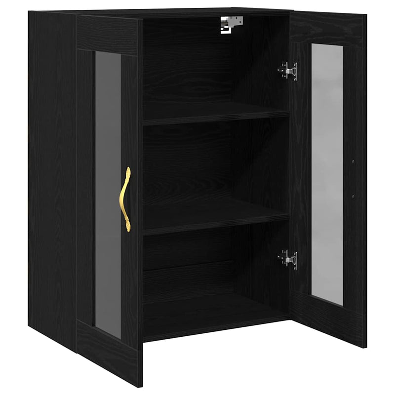 vidaXL Fali szekrény Musta tammi 69.5 x 34 x 90 cm Faanyag