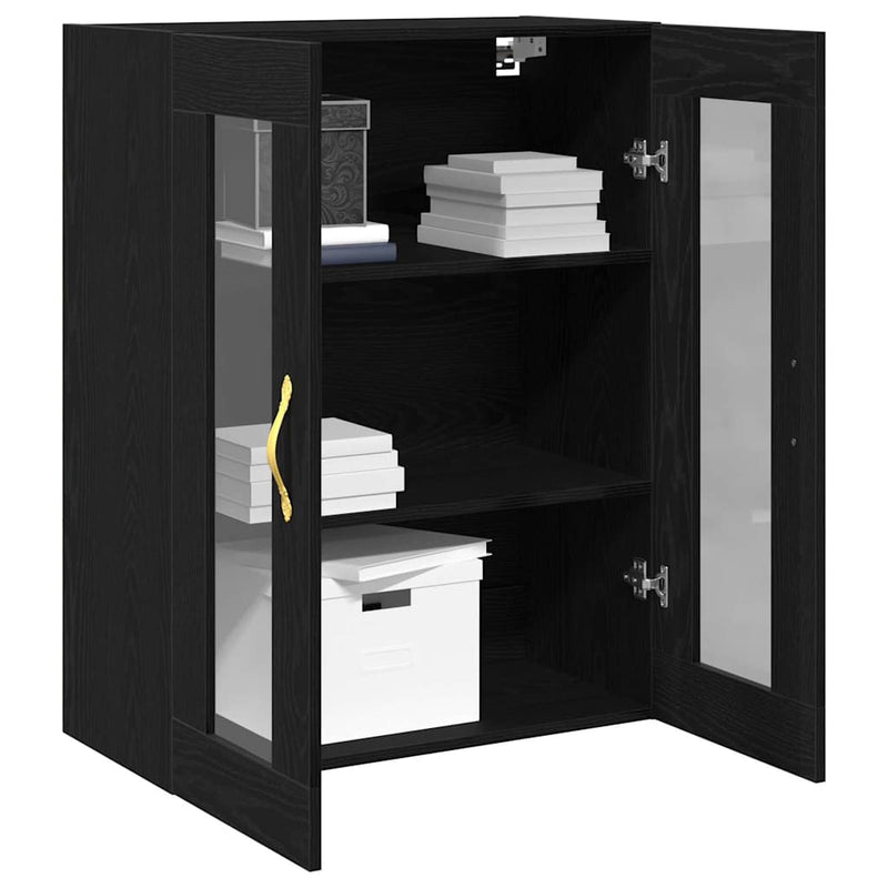vidaXL Fali szekrény Musta tammi 69.5 x 34 x 90 cm Faanyag