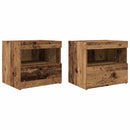 vidaXL Éjjeliszekrény fiókkal 2 pcs Öreg fa 50 x 40 x 45 cm Faanyag