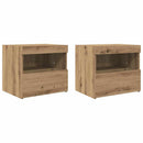 vidaXL Éjjeliszekrény 2 pcs Artisan tölgy 50 x 40 x 45 cm Faanyag