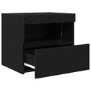 vidaXL Éjjeliszekrény 2 pcs Fekete tölgy 50 x 40 x 45 cm Faanyag