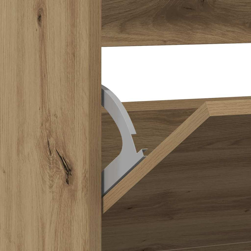 vidaXL Cipőszekrény polcokkal Füstölt tölgy 80 x 21 x 87,5 cm Faanyag