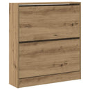 vidaXL Cipőszekrény polcokkal Füstölt tölgy 80 x 21 x 87,5 cm Faanyag
