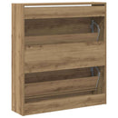 vidaXL Cipőszekrény polcokkal Füstölt tölgy 80 x 21 x 87,5 cm Faanyag