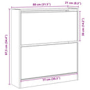 vidaXL Cipőszekrény polcokkal Füstölt tölgy 80 x 21 x 87,5 cm Faanyag