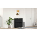 vidaXL Cipőszekrény polcokkal Fekete tölgy 80 x 21 x 87,5 cm Faanyag