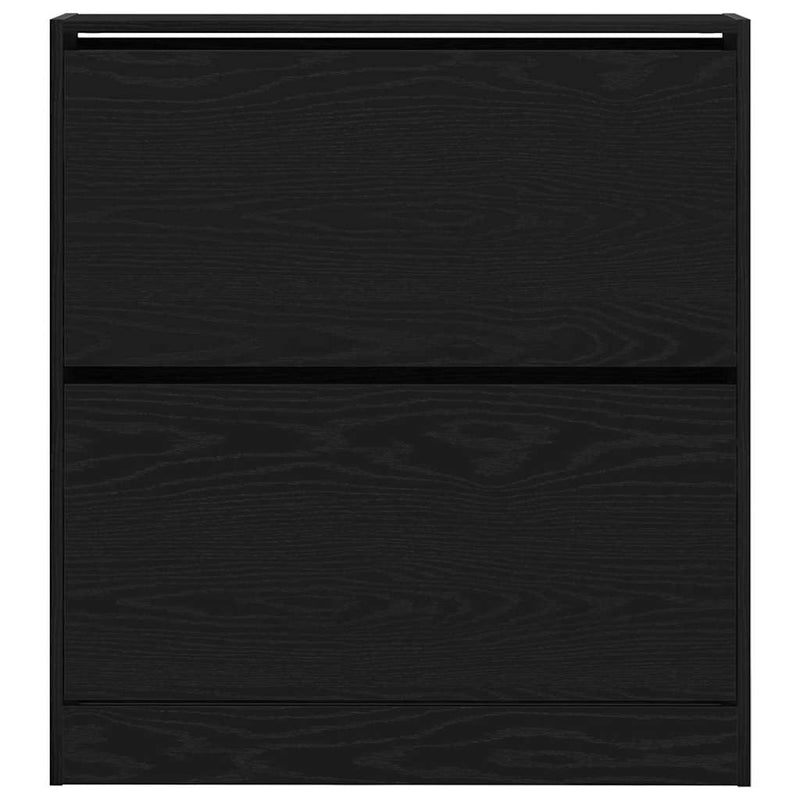 vidaXL Cipőszekrény tárolóval Musta tammi 80 x 21 x 87.5 cm Faanyag