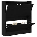 vidaXL Cipőszekrény 80 x 21 x 87,5 cm Szerelt Fa Fekete tölgy