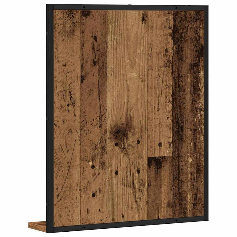 vidaXL Fürdőszobai tükör polcokkal Régi fa 50 x 12 x 60 cm Faanyag