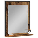 vidaXL Tükör polcokkal Régi fa 50 x 12 x 60 cm Üveg és Műszaki Fa