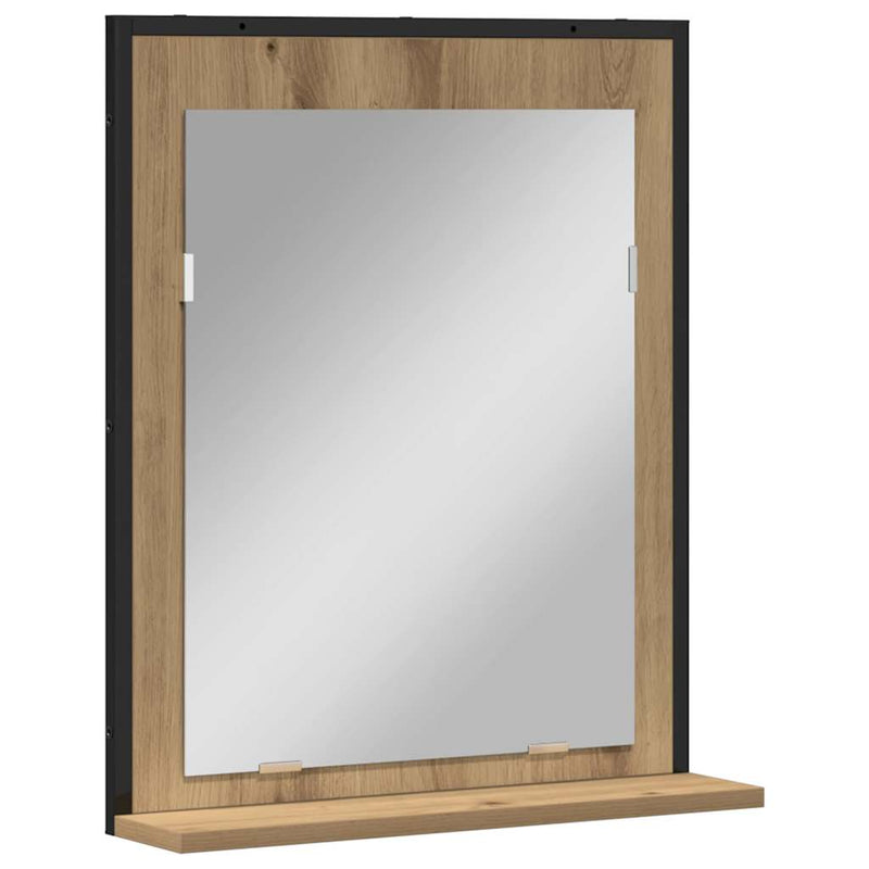 vidaXL Fürdőszobai tükör kézműves tölgy 50 x 12 x 60 cm Faanyag