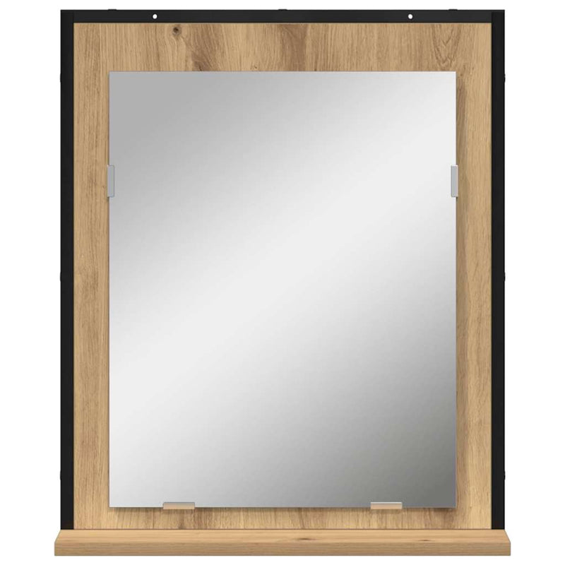 vidaXL Fürdőszobai tükör kézműves tölgy 50 x 12 x 60 cm Faanyag