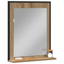 vidaXL Tükör kézműves tölgy 50 x 12 x 60 cm Üveg és Műszaki Fa