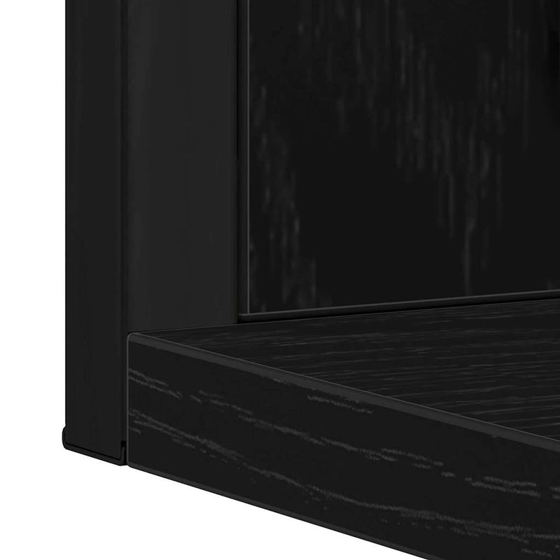 vidaXL Fürdőszobai tükör polcokkal Musta tammi 50 x 12 x 60 cm Faanyag