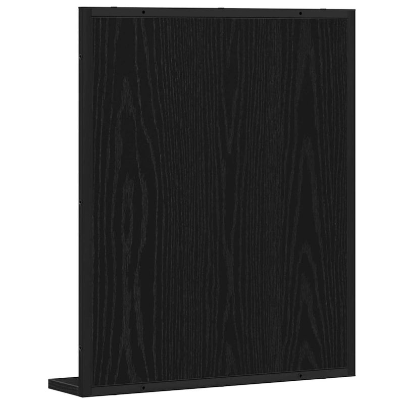 vidaXL Fürdőszobai tükör polcokkal Musta tammi 50 x 12 x 60 cm Faanyag