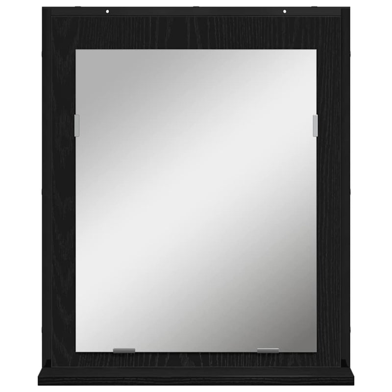 vidaXL Fürdőszobai tükör polcokkal Musta tammi 50 x 12 x 60 cm Faanyag