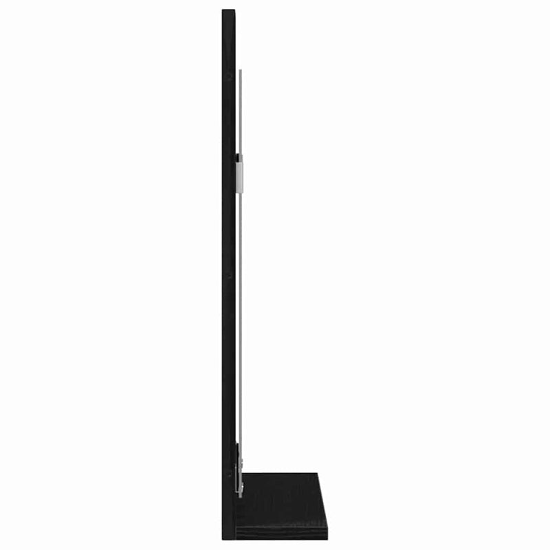vidaXL Fürdőszobai tükör polcokkal Musta tammi 50 x 12 x 60 cm Faanyag