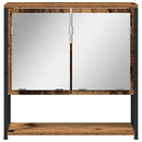 vidaXL Tükörszekrény polcokkal ajtóval Öreg fa 60 x 16 x 60 cm Faanyag
