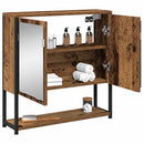 vidaXL Tükörszekrény polcokkal ajtóval Öreg fa 60 x 16 x 60 cm Faanyag