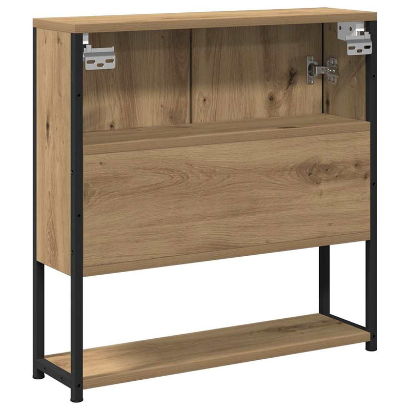 vidaXL Fürdőszobai tükrös szekrény kézműves tölgy 60 x 16 x 60 cm