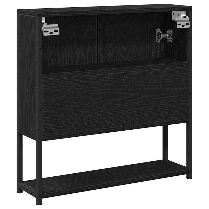 vidaXL Fürdőszobai tükrös szekrény Musta tammi 60 x 16 x 60 cm Faanyag