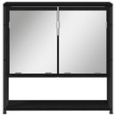 vidaXL Tükörszekrény polcokkal Fekete tölgy 60 x 16 x 60 cm Faanyag