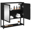 vidaXL Tükörszekrény polcokkal Fekete tölgy 60 x 16 x 60 cm Faanyag
