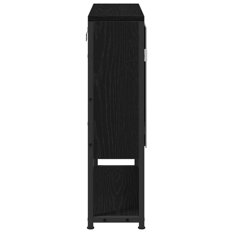 vidaXL Fürdőszobai tükrös szekrény Musta tammi 60 x 16 x 60 cm Faanyag