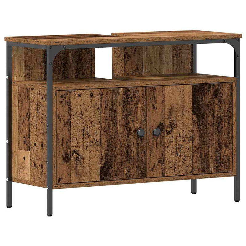 vidaXL Fürdőszobai mosdószekrény Régi fa 80 x 30 x 60 cm Faanyag