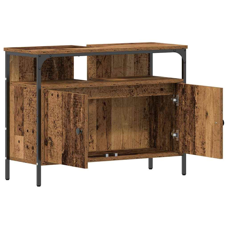 vidaXL Fürdőszobai mosdószekrény Régi fa 80 x 30 x 60 cm Faanyag