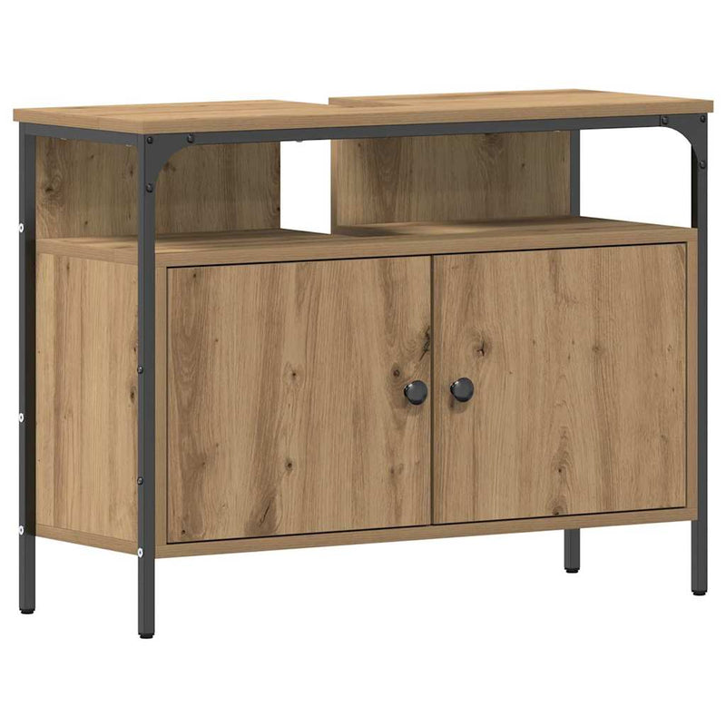vidaXL Fürdőszobai mosdószekrény kézműves tölgy 80 x 30 x 60 cm